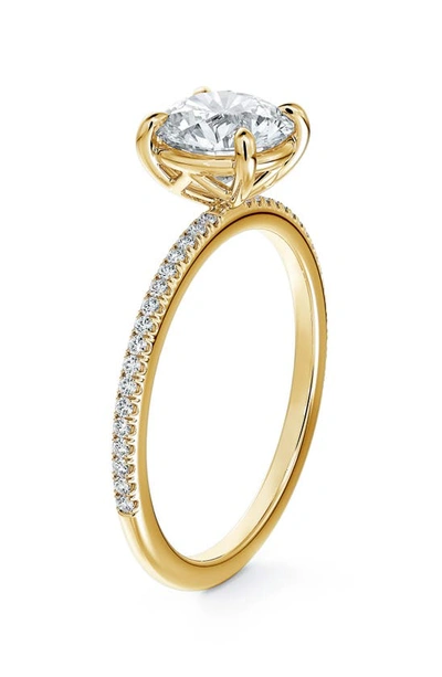 Shop Forevermark Delicate Icon(tm) Setting Round Diamond Engagement Ring In Yellow Gold-d0.50ct
