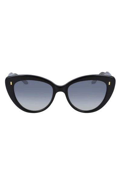 Shop Cutler And Gross 56mm Cat Eye Sunglasses In Black/ Black Gradient