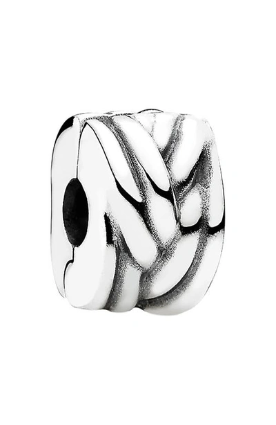 Shop Pandora Braided Clip Charm In Silver