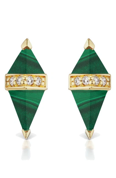 Shop Sorellina Pietra Semiprecious Stone Stud Earrings In Ma Di 18kyg