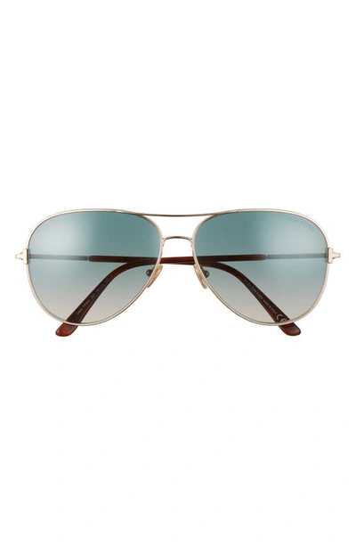 Shop Tom Ford Clark 61mm Gradient Aviator Sunglasses In Rose Gold/ Green Gradient