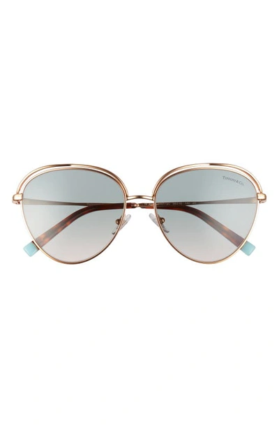 Shop Tiffany & Co Phantos 58mm Gradient Round Sunglasses In Rubedo/ Light Brown/ Green