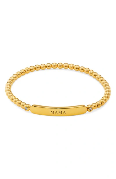 Shop Nadri Mama Script Stretch Bracelet In Gold