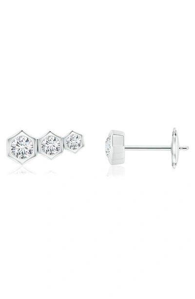 Shop Natori X Angara Natori Indochine Journey Diamond Stud Earrings In White Gold