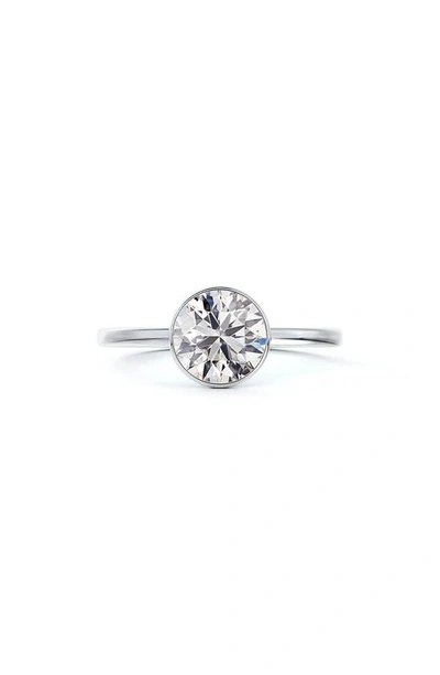 Shop Forevermark De Beers  X Micaela Hidden Halo Bezel Set Diamond Engagement Ring In Platinum-d0.70ct