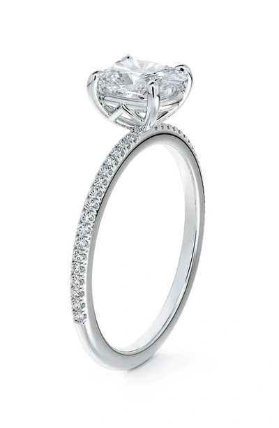 Shop Forevermark Delicate Icon™ Setting Cushion Diamond Engagement Ring With Diamond Band In Platinum-d0.70ct