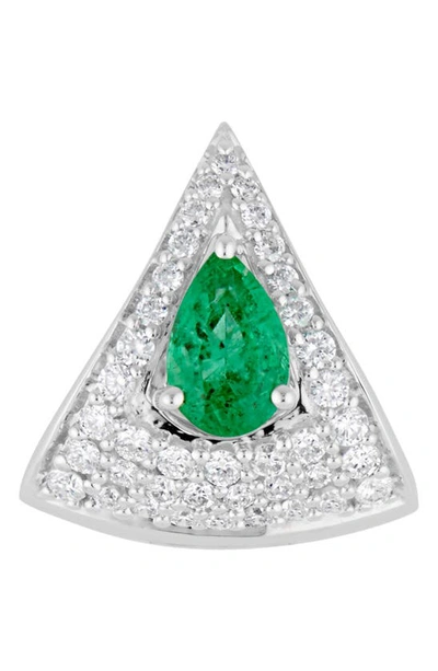 Shop Hueb Mirage Diamond & Emerald Earrings In White Gold
