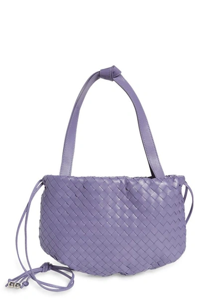 Shop Bottega Veneta Bulb Intrecciato Leather Bucket Bag In Lavender/ Silver