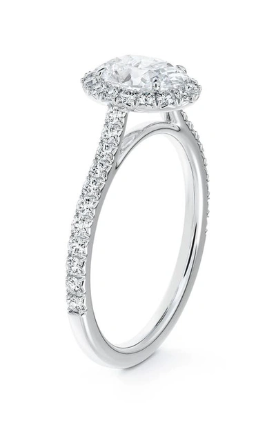 Shop Forevermark Center Of My Universe® Oval Halo Engagement Ring With Diamond Band In Platinum-d0.50ct