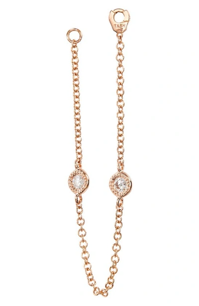 Shop Maria Tash Diamond Station Connecting Chain In Rose Gold