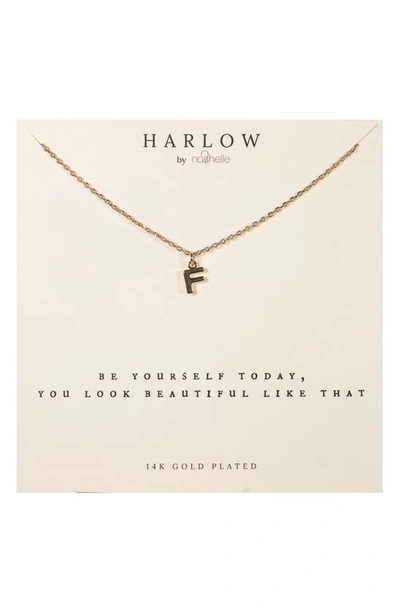 Shop Nashelle Initial Charm Necklace In Gold F