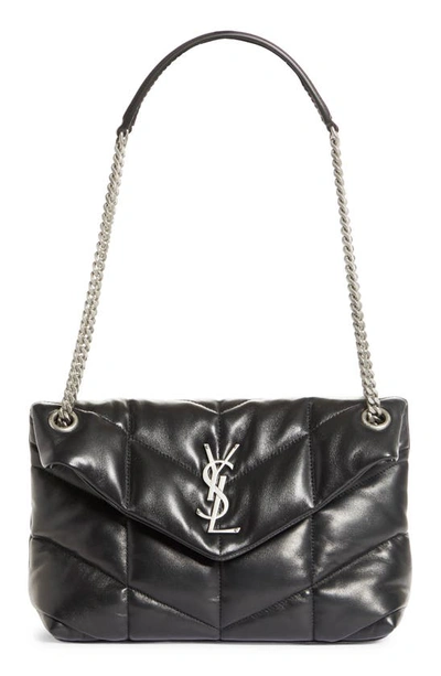 Shop Saint Laurent Small Lou Leather Puffer Bag In 1000 Nero