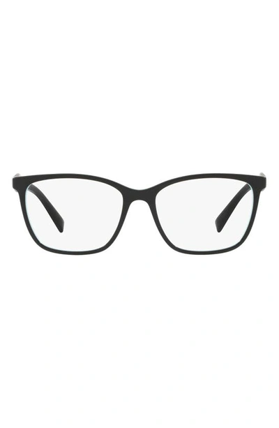 Shop Tiffany & Co 54mm Square Optical Glasses In Black/ Blue