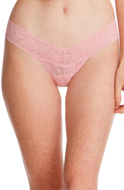 Shop Hanky Panky Signature Lace Low Rise Thong In Meadow Rose Pink