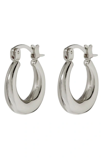 Shop Luv Aj Martina Huggie Hoop Earrings In Silver