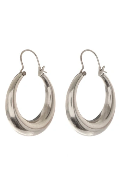 Shop Luv Aj Martina Tube Hoop Earrings In Silver