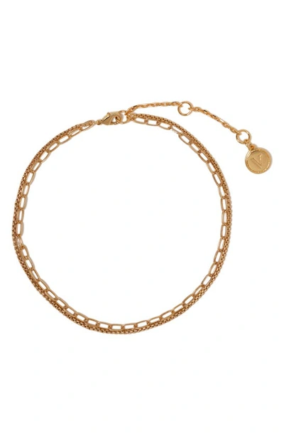 Shop Vince Camuto Double Row Chain Anklet In Gold