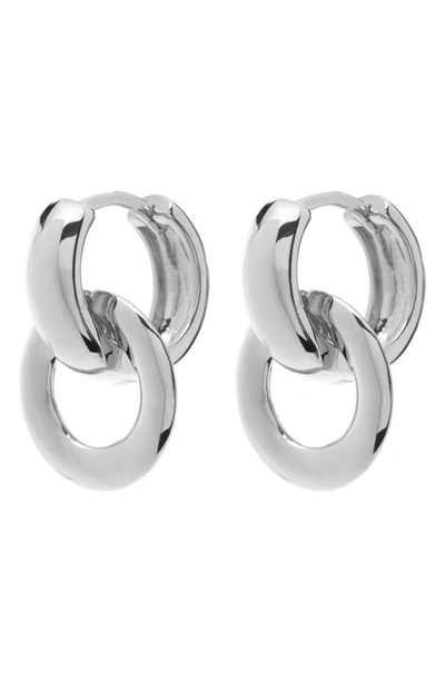 Shop Luv Aj Provence Link Hoop Earrings In Silver