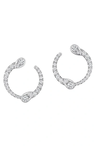 Shop Kwiat Eclipse Yin Yang Diamond Hoop Earrings In White Gold