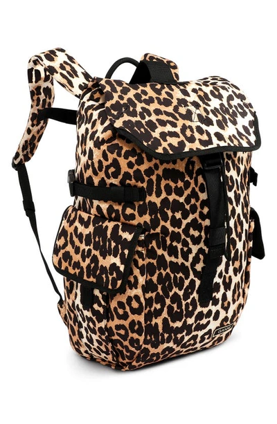 Shop Ganni Leopard Print Recycled Tech Fabric Backpack