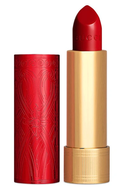 Shop Gucci Lunar New Year Rouge À Lèvres Satin Lipstick In 25 Goldie Red