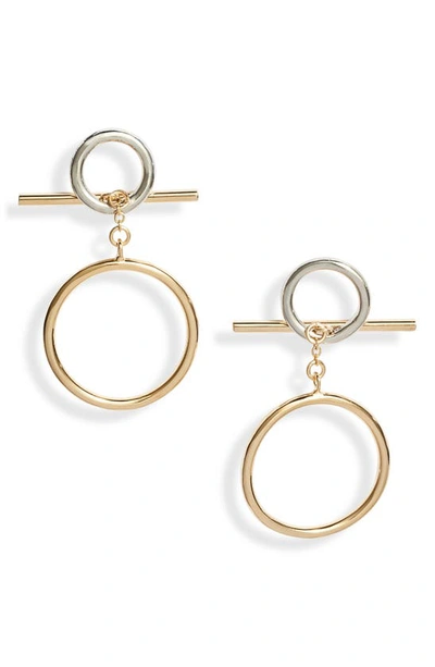 Shop Soko Taji Mixed Metal Drop Earrings In Gold/ Silver