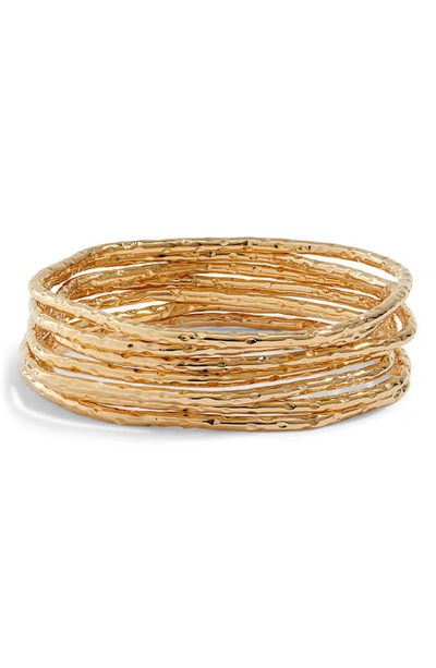 Soko Nyundo Set Of 7 Stacking Bracelets In Gold