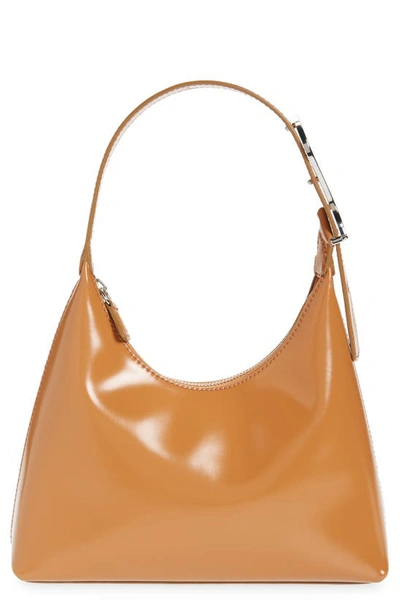 Shop Staud Scotty Leather Top Handle Bag In Tawny