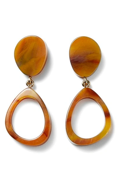 Shop Lafayette 148 Marbled Irregular Drop Earrings In Citrus Orange Multi