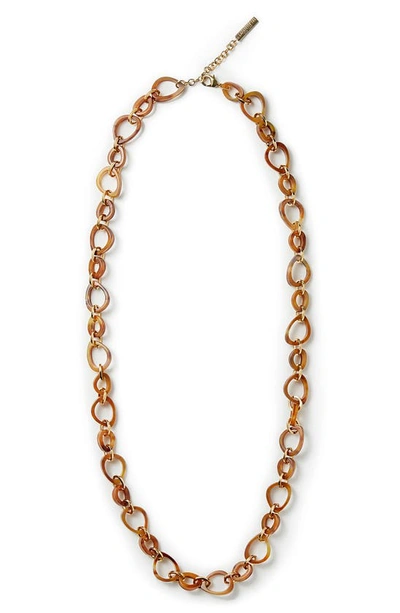 Shop Lafayette 148 Marbled Irregular Necklace In Citrus Orange Multi