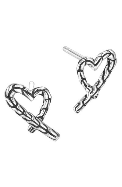 Shop John Hardy Classic Chain Sterling Silver Heart Stud Earrings