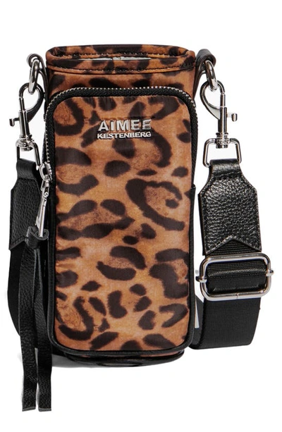 Shop Aimee Kestenberg On Top Of The World Water Bottle Bag In Jungle Leopard Print