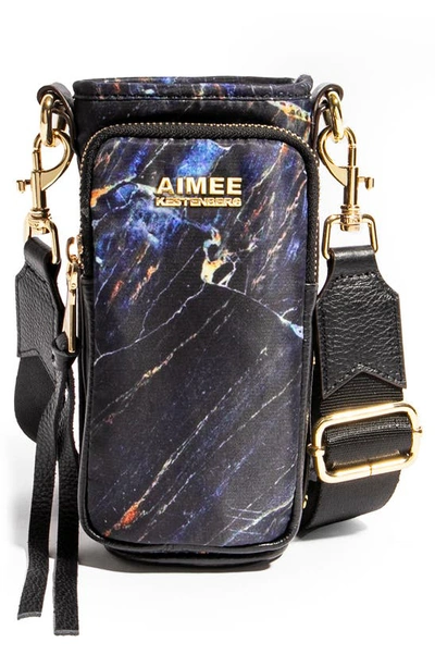 Shop Aimee Kestenberg On Top Of The World Water Bottle Bag In Midnight Marble