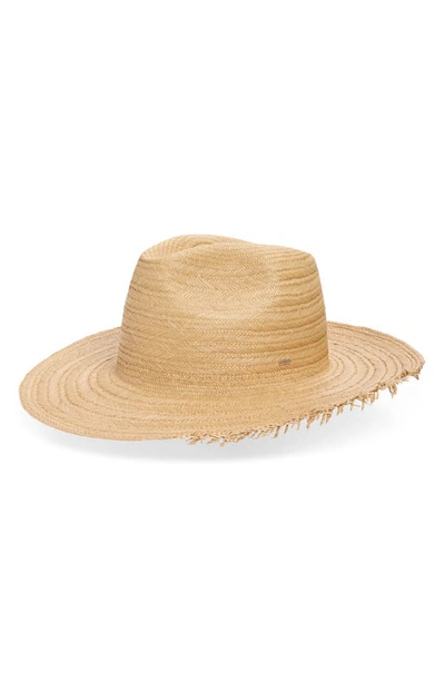 Saint Laurent Unfinished Detail Straw Hat In Natural