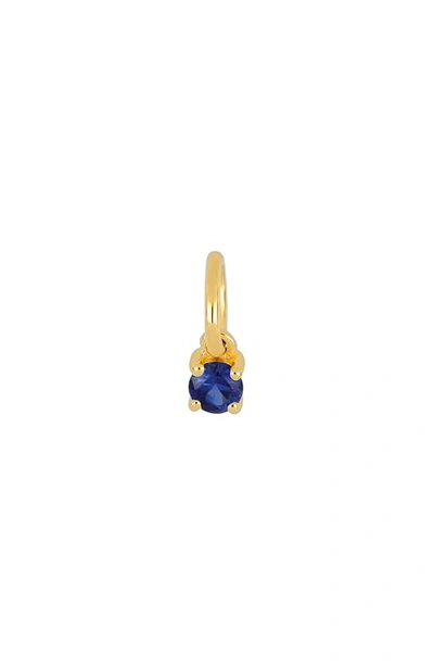 Shop Ef Collection Birthstone Charm In Yellow Gold/ Blue