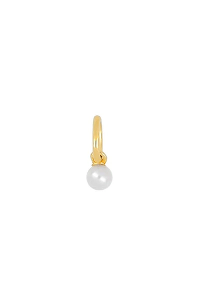 Shop Ef Collection Birthstone Charm In Yellow Gold/ Pearl