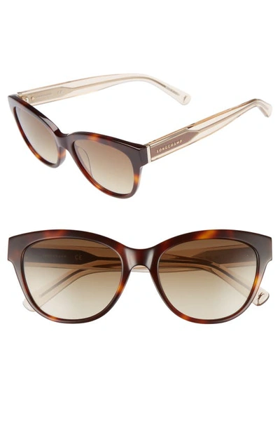 Shop Longchamp 54mm Gradient Lens Sunglasses In Blonde Havana