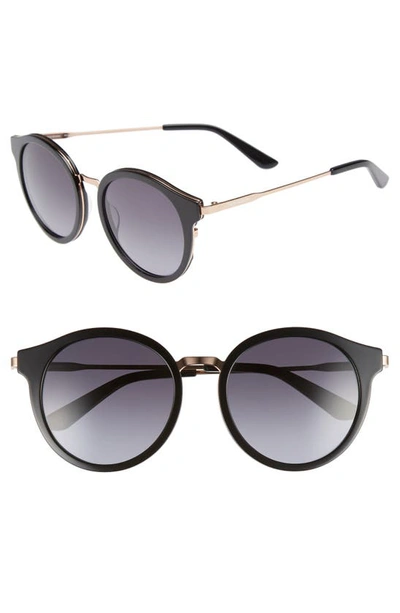 Shop Juicy Couture 52mm Round Sunglasses In Black/ Gold