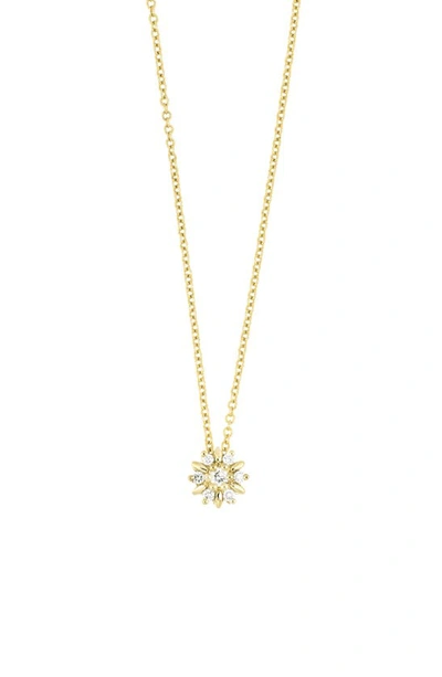 Shop Bony Levy Icons Pointed Diamond Flower Pendant In Yellow Gold