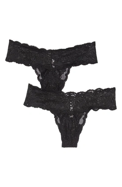 Shop Cosabella Never Say Never Cutie 2-pack Thongs In Black