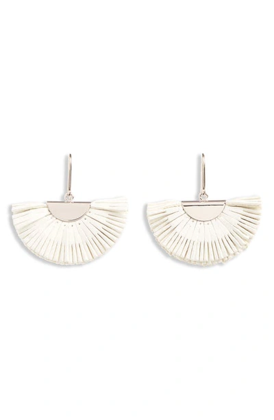 Shop Isabel Marant Leather Drop Earrings In White/ Silver