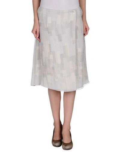 Shop Armani Collezioni Knee Length Skirt In Light Grey