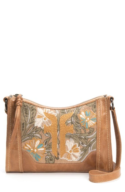Shop Frye Melissa Embroidery Floral Crossbody Bag In Beige Multi