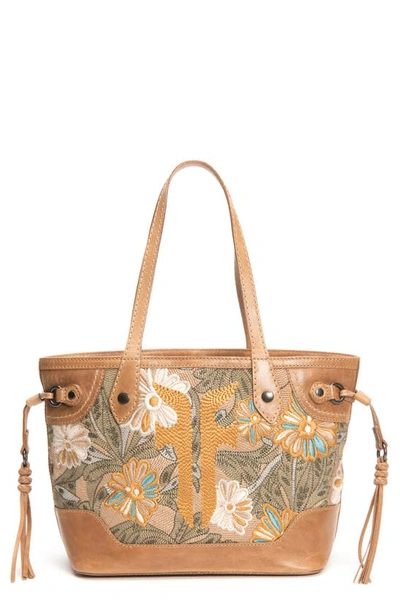 Shop Frye Melissa Embroidery Floral Carryall Tote In Beige Multi
