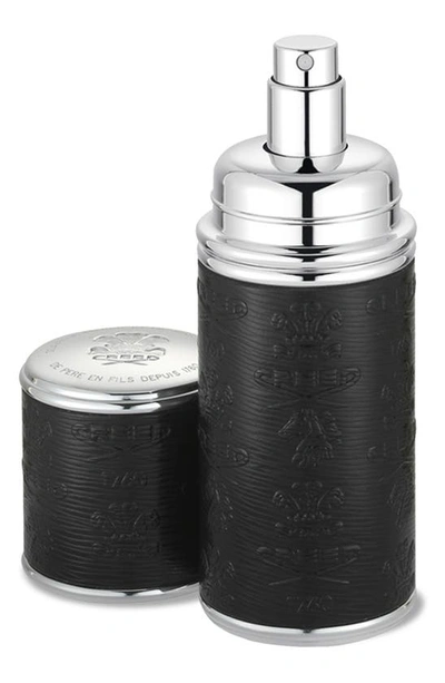 Shop Creed Refillable Deluxe Leather Atomizer, 1.7 oz In Black/silver Trim
