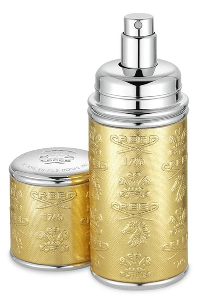 Shop Creed Refillable Deluxe Leather Atomizer, 1.7 oz In Gold/silver Trim