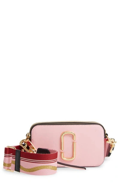 Shop The Marc Jacobs The Colorblock Snapshot Bag In New Baby Pink/ Red