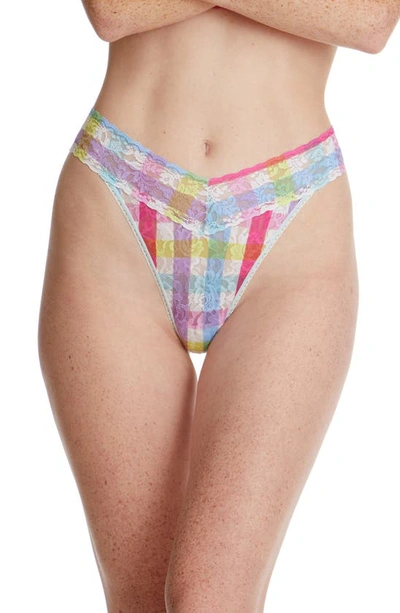 Shop Hanky Panky Cheery Check Original Rise Thong In Multi Color
