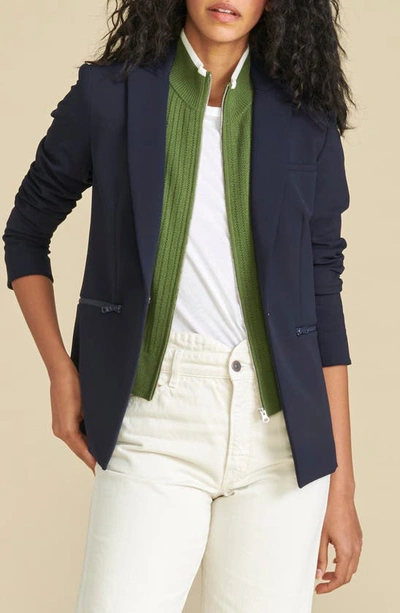 Shop Veronica Beard Posseni Merino Wool Dickey In Army