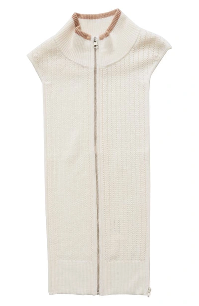 Shop Veronica Beard Posseni Merino Wool Dickey In Ivory